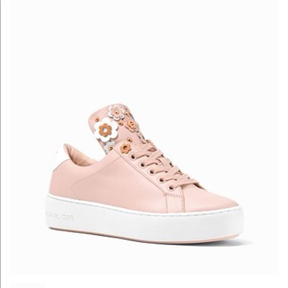 Michael kors Mindy Floral Applique Leather Sneaker